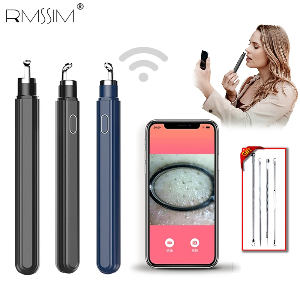 

Visual Blackhead Remover Nose Black Head Dot Removal Pen Mini Camera Facial Cleaning Tools Extractor Pimples Support Android PC