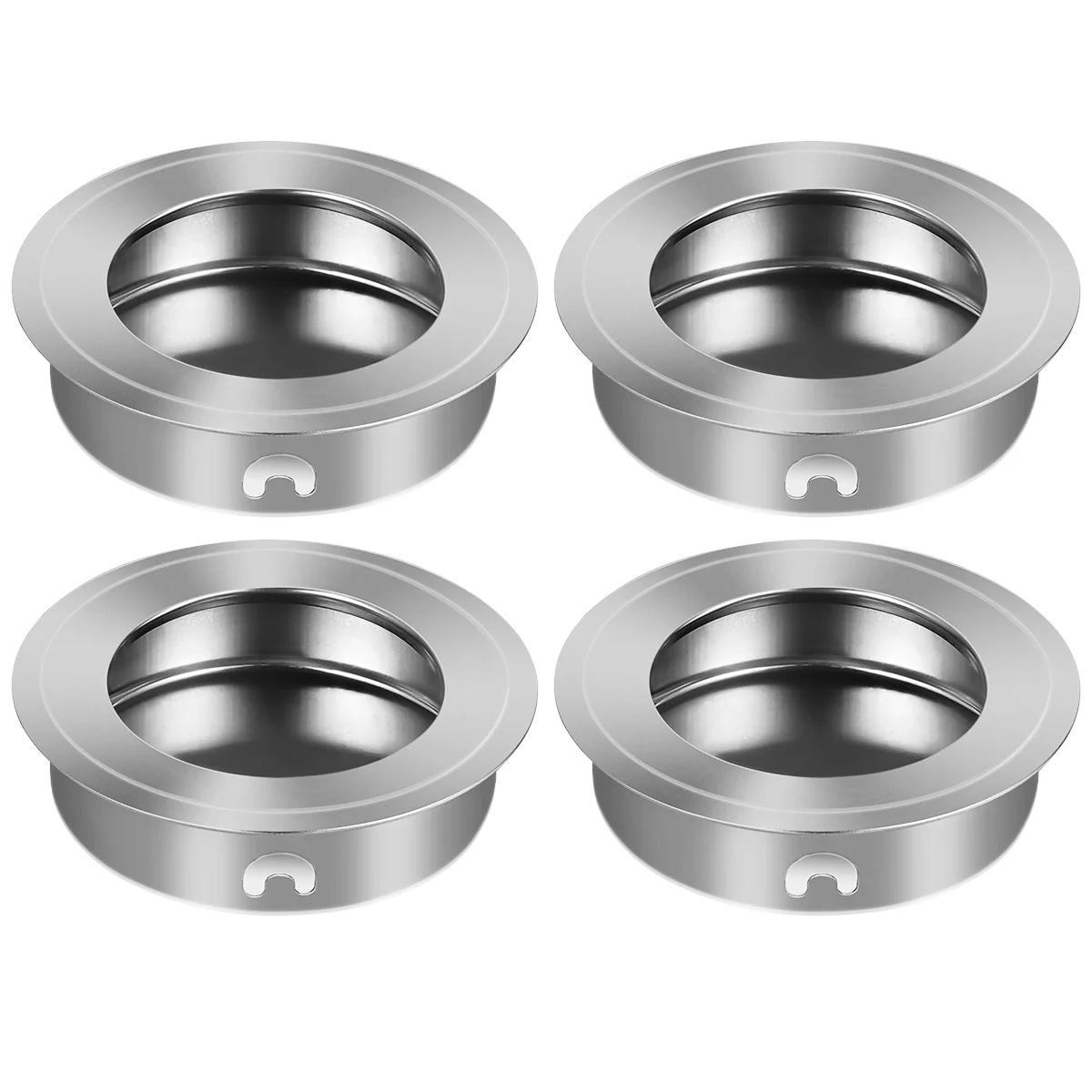 

4PCS Recessed Handle Flush Door Pulls Stainless Steel Kitchen Cabinets Drawer Handles Cupboard Handles