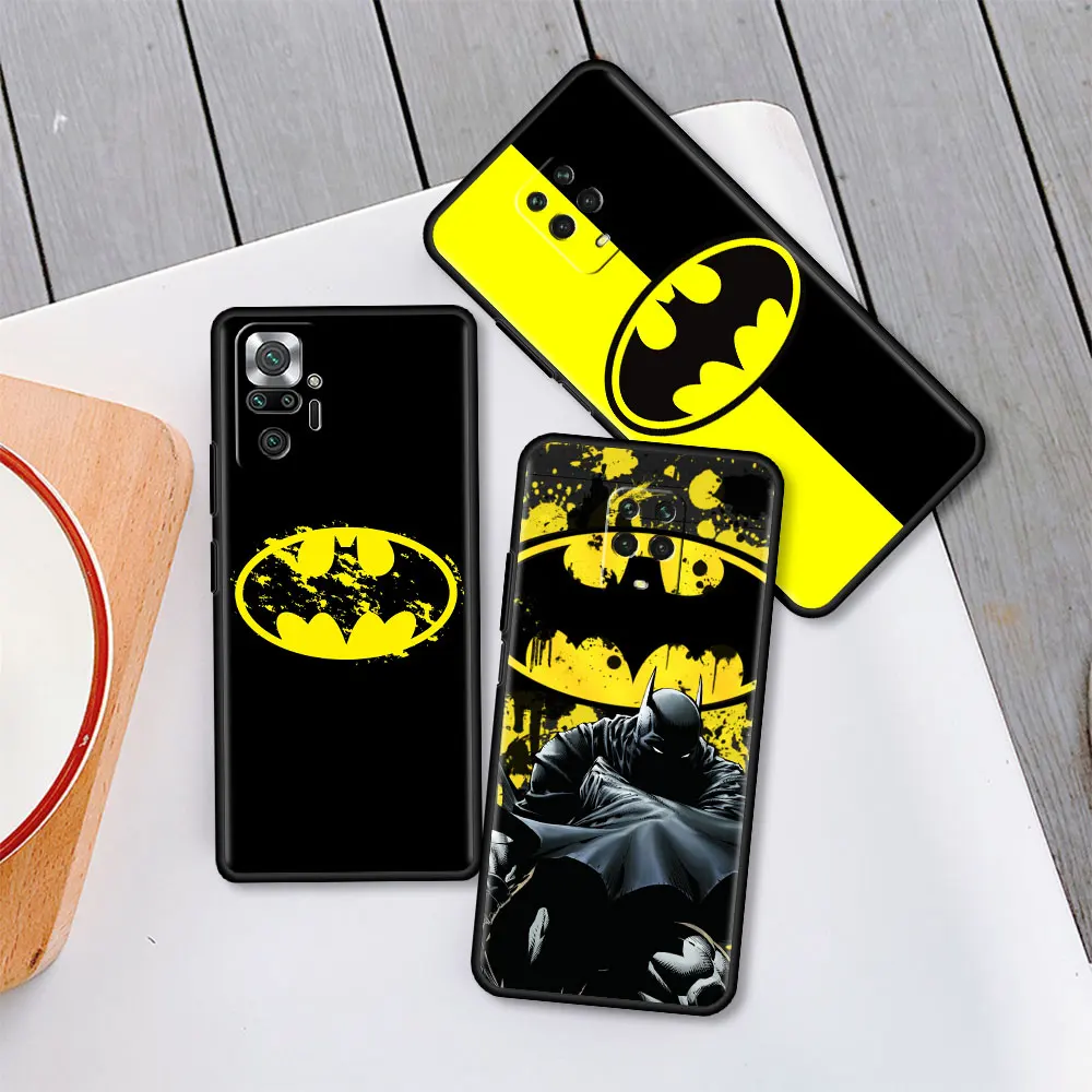 

Case For Xiaomi Redmi Note 10 9 8 Pro 9S 10S 11 9A 9C7 K40 9T 8T 7A Black Soft Silicone Shell Phone Cover Superhero Batman Funda