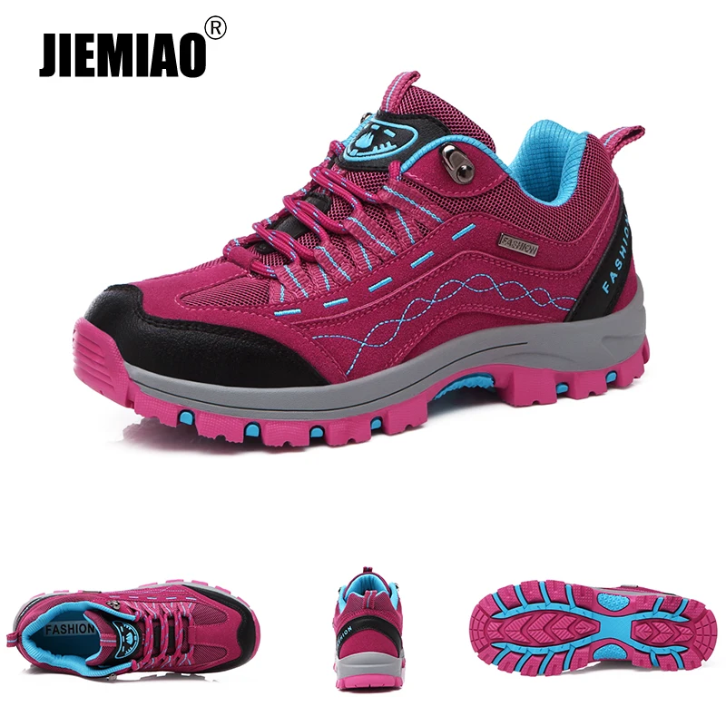 JIEMIAO High Quality Outdoor Men Hiking Shoes Autumn Non-slip  Tactical Boots Ladies Trekking Climbing Sport Shoes Sneakers