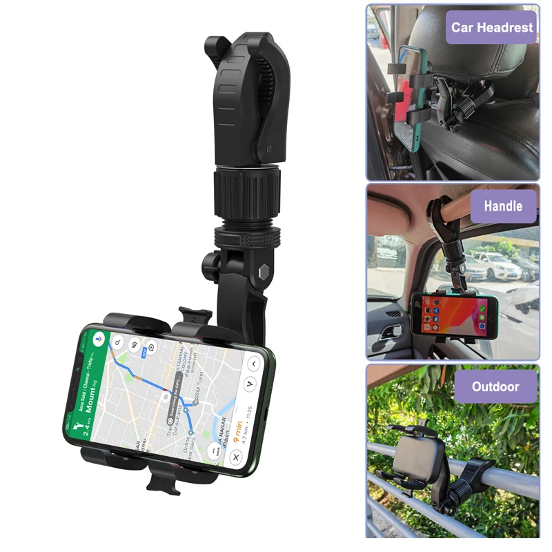 

2022Universal Multifunctional Mobile Phone Holder Adjustable Clip GPS Bracket Rearview Mirror for Car Seat Back Car Phone Holder