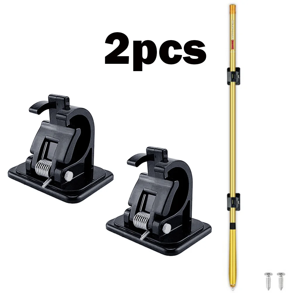 

2pcs ABS Wall Mounted Fishing Rod Storage Clips Clamps Holder Rack Organizer Self-adhesive Fishing Rod Wall Hanger Bayonet Hooks