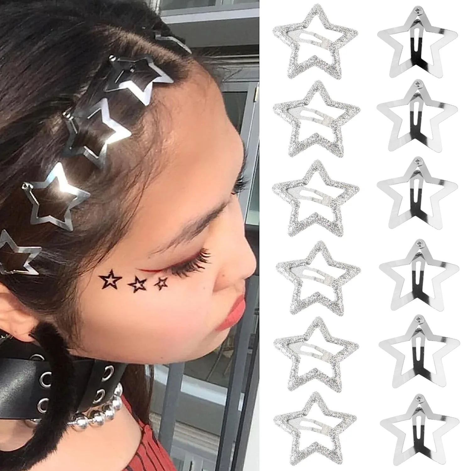 

Five-pointed star hairpin Sweet Cool Spice bangs Hairpin Star hairpin side clip