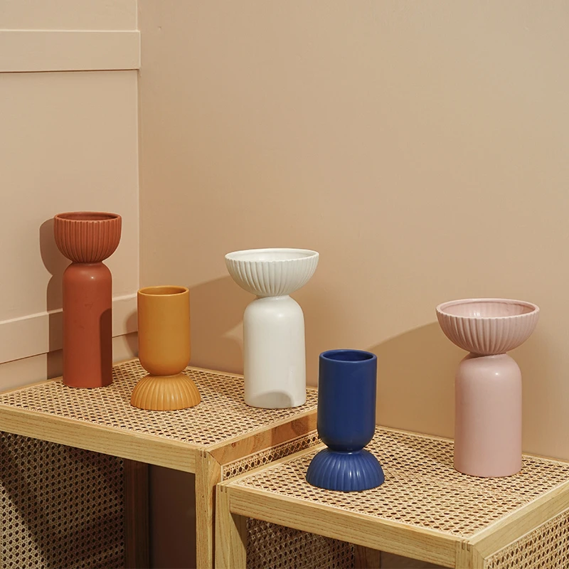 Скандинавский фонарь ваза керамические аксессуары домашняя гостиная настольная