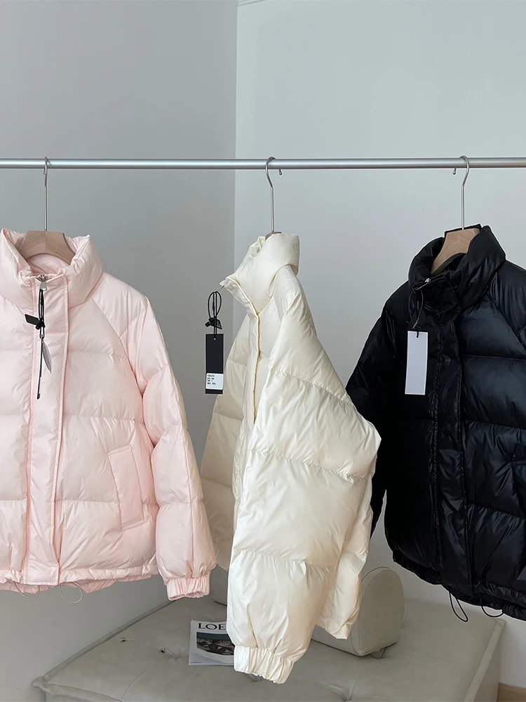 Женская черная готическая куртка-парка с высоким воротником и длинными рукавами