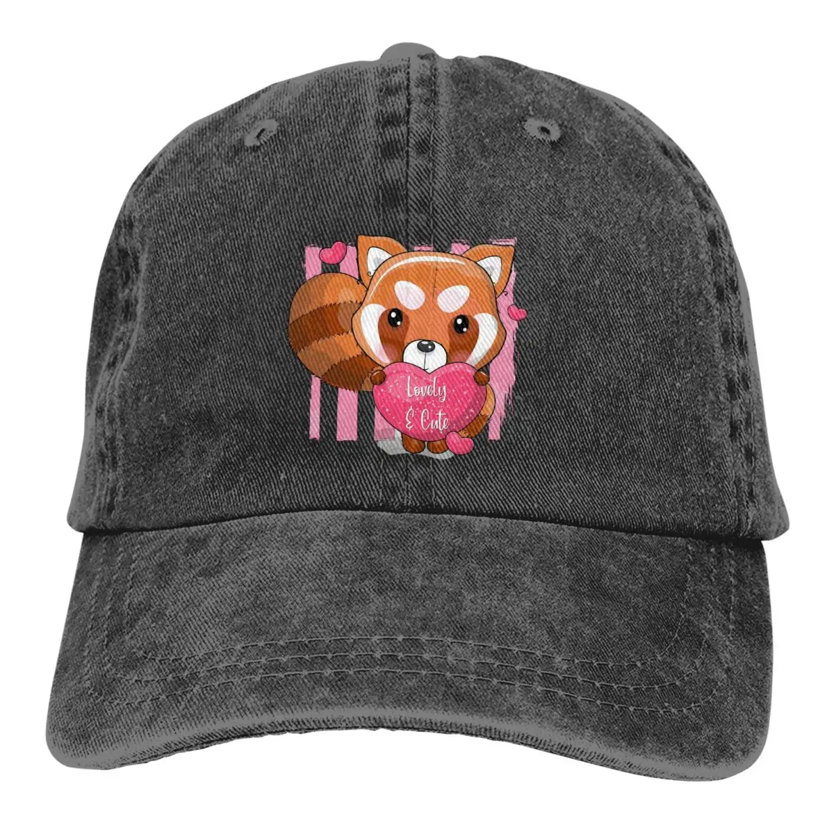 

Love Baseball Caps Peaked Cap Red Panda Golden Panda Endangered Mammals Sun Shade Hats for Men