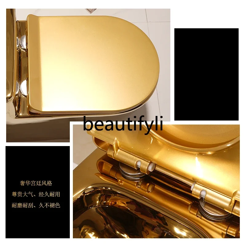 Цельный смывной золотой сифон для унитаза квадратный керамический унитаз цвета