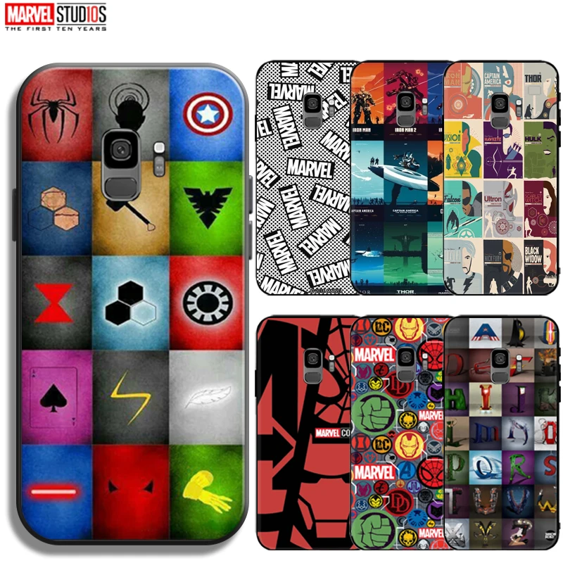 

Marvel Avengers Logo Phone Case For Samsung Galaxy S9 S9 Plus Funda Black Bumper