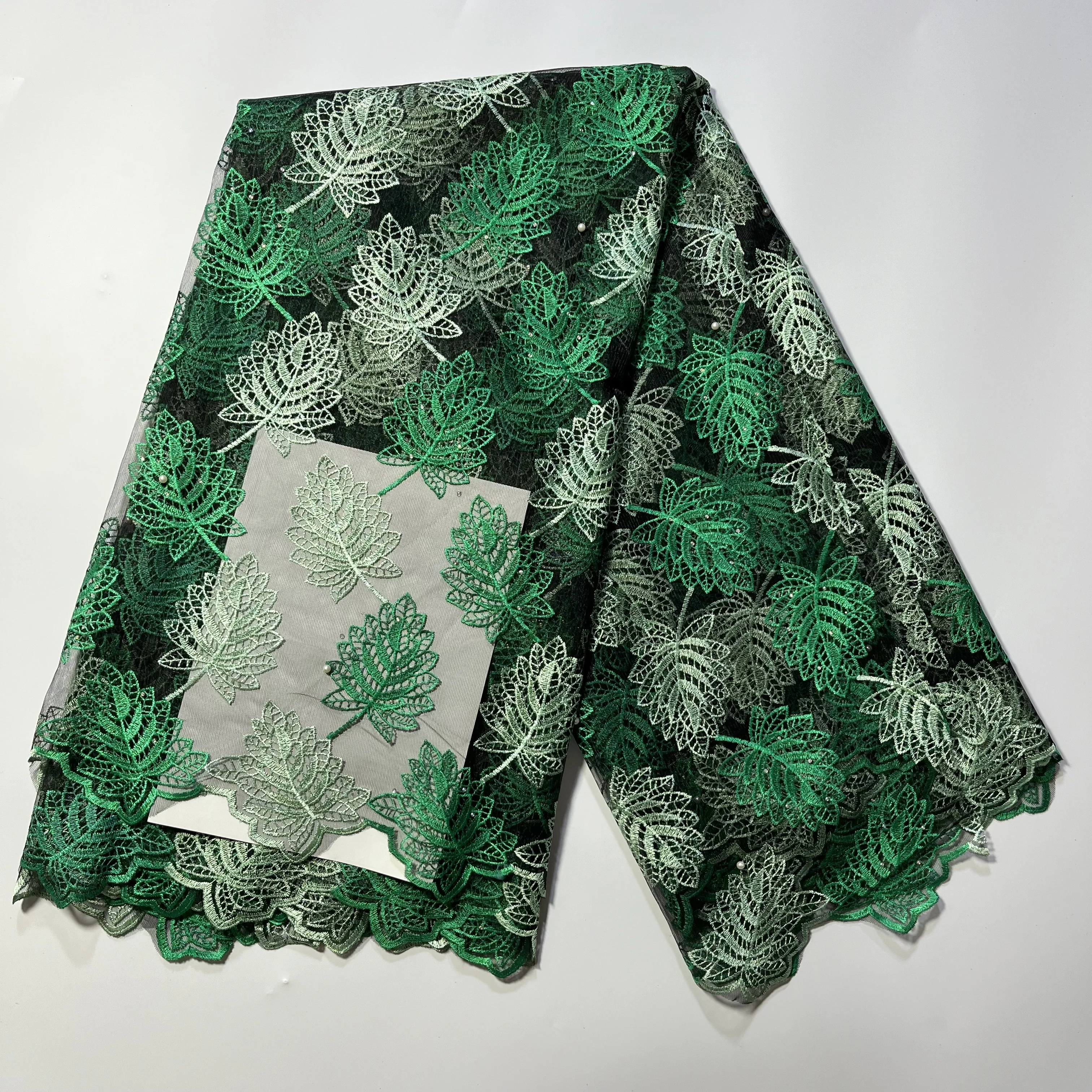 Зеленая свадебная нигерийская сетчатая ткань свадебные поделки кружево для