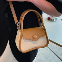 simple khaki womens shoulder bag luxury pu leather handbag small flap design crossbody bag 2022 new casual female messenger bag