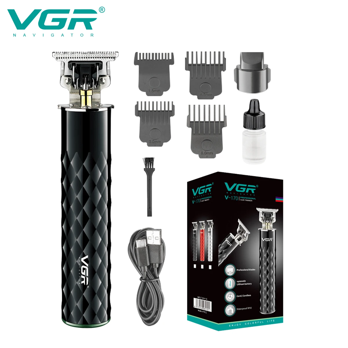

VGR машинка для бритья машинка для стрижки волос Триммер для волос Водонепроницаемый машинка для стрижки волос Электрический Машинка для стрижки волос беспроводной Стрижка машина Т9 Машина для нулевой резки V-170