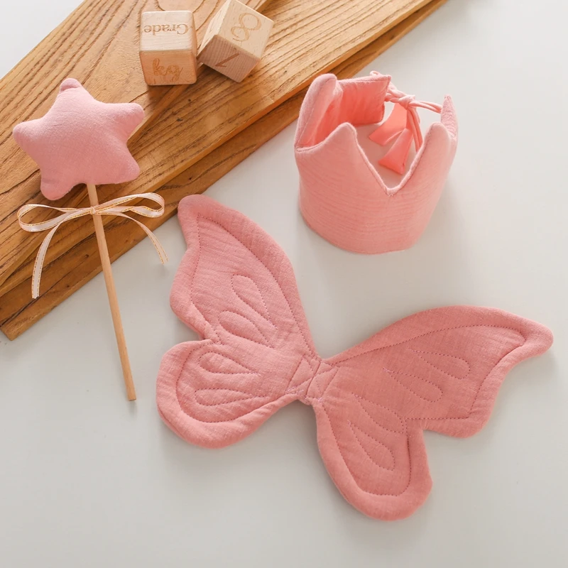 Детская бабочка яркий набор для новорожденных Фотография бабочка костюм реквизит для ребенка симпатичное Хлопковое платье подарки для новорожденных