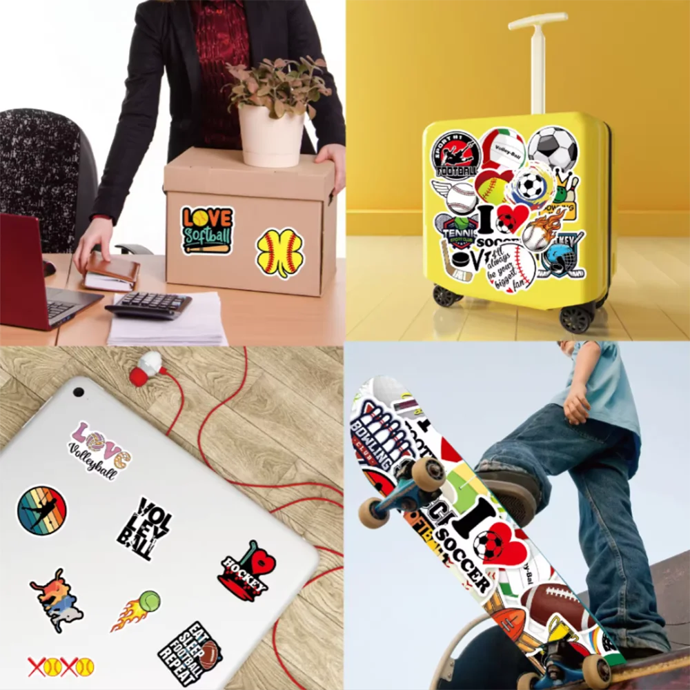 Наклейки для футбольных команд водостойкие 50 шт.