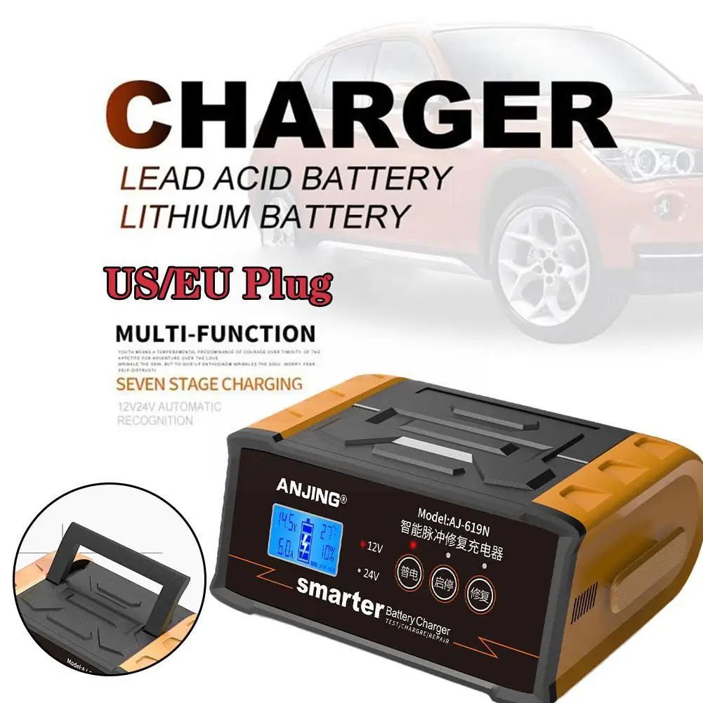 

300W/400W Car Battery Charger 12V/24V Smart Charger Battery Digital LCD Wet Lead-Acid Dry Display Self-stop Automatic Repai L7E0