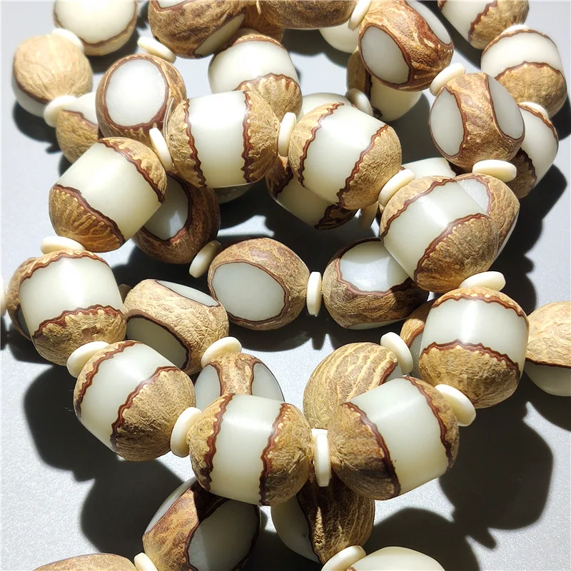 

Original Natural White Jade Bodhi Root Bracelet for Women Yoga Accessories 18-20mm Simple Classic Bodhi Strand Bracelet for Men