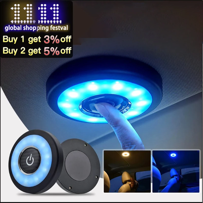 

3 светодиодный ные автомобильные внутренние светильники, верхние потолочные светильники для чтения, лампы для багажника, атмосферные свети...