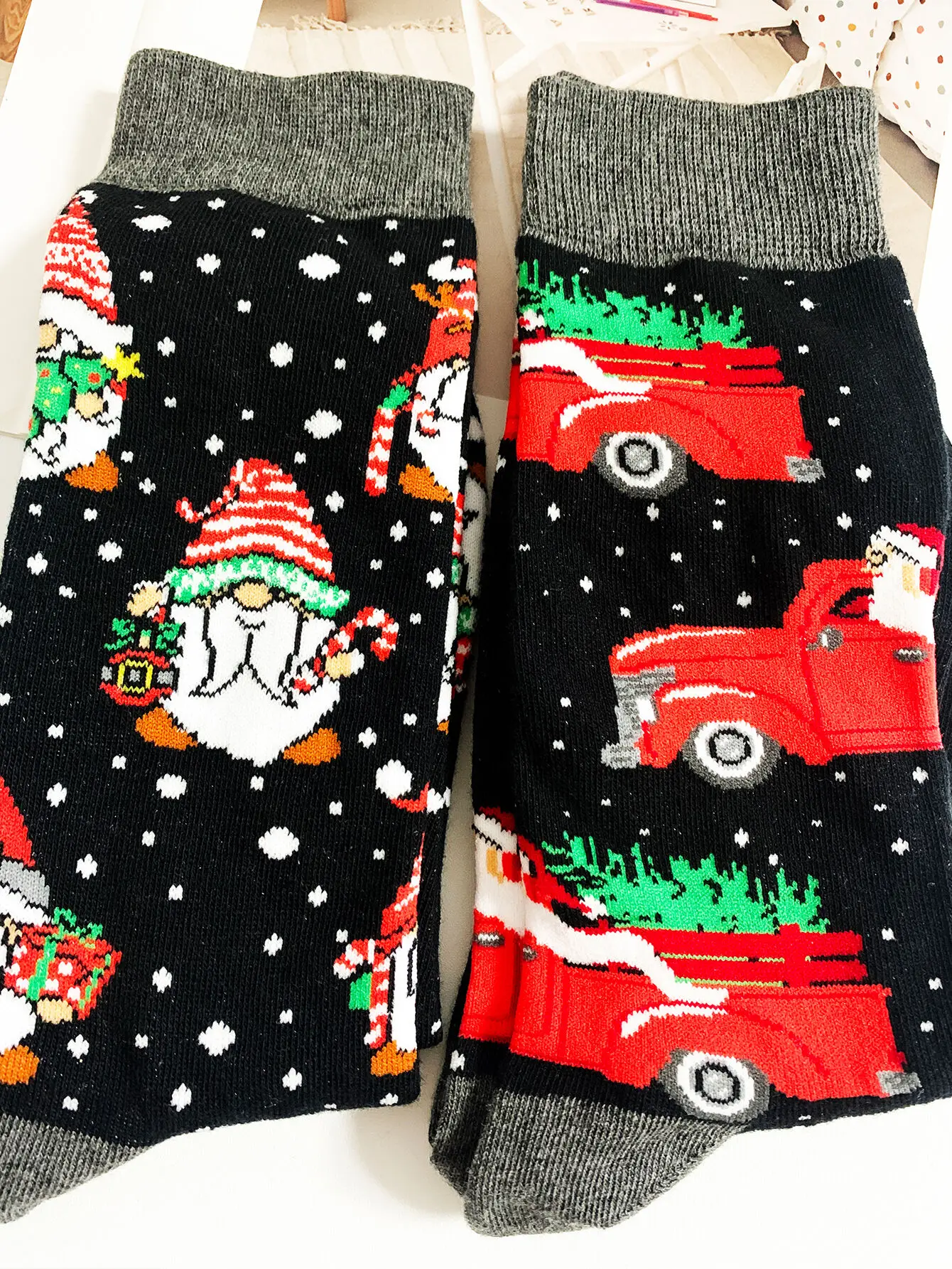 CHAOZHU 2 пары модных снежинок Санта-Клауса воходит роскошный автомобиль чтобы