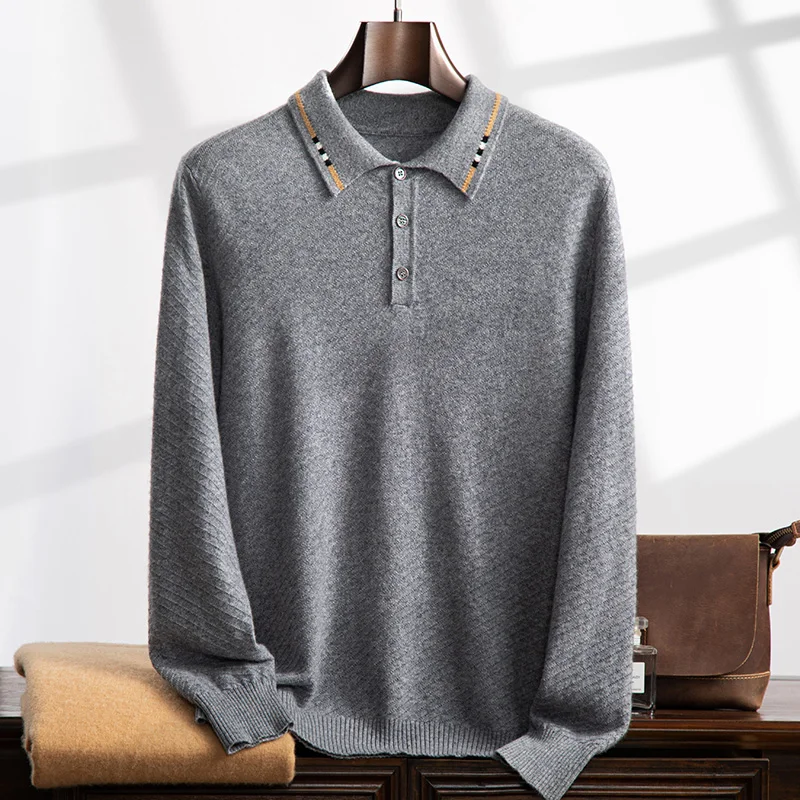 Полосатый осенне-зимний новый кашемировый пуловер из 100% мериносовой шерсти