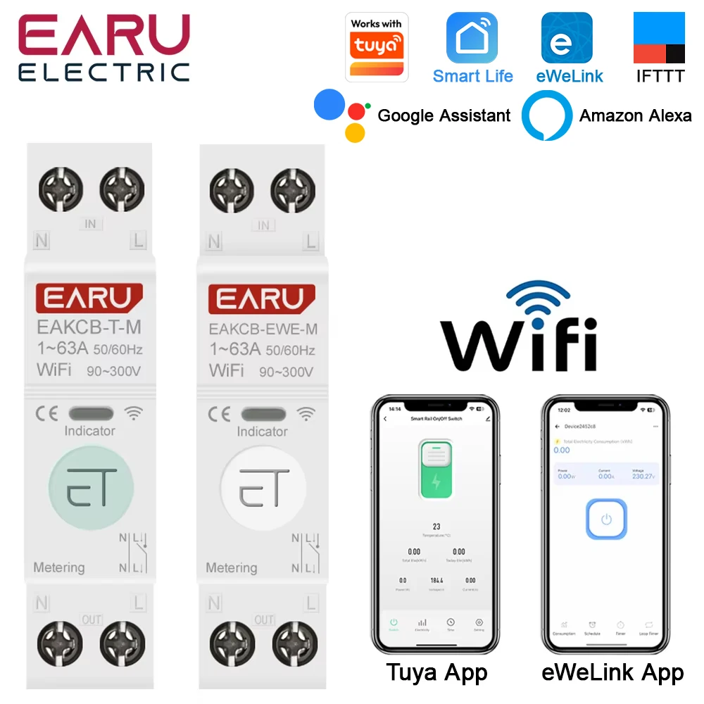 

Умный автоматический выключатель EARUELECTRIC 63A