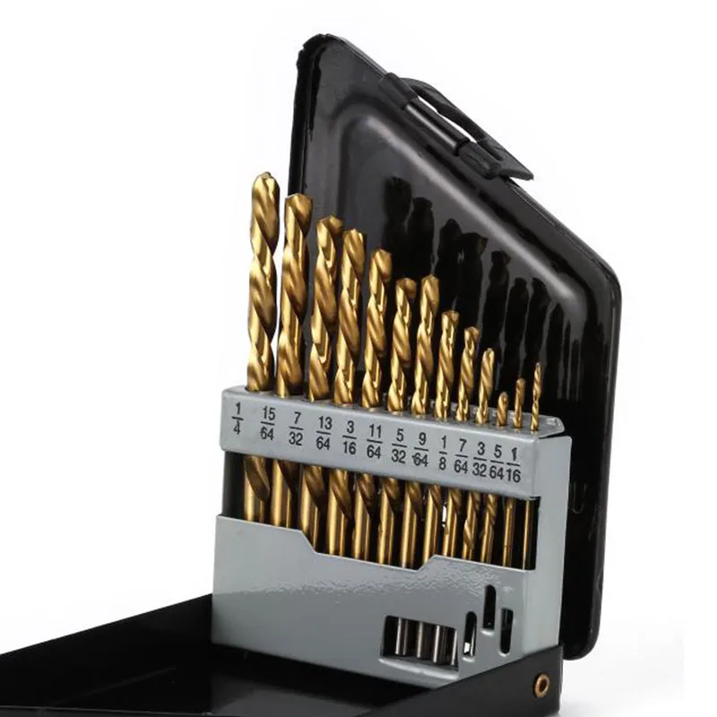 13 шт./компл. набор левых сверл M2 HSS с титановым нитридным покрытием, сверло с коробкой для хранения электроинструмента по металлу, дереву