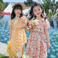 kids girls dresses 2022 summer short sleeve princess floral dresses children clothing baby casual clothing vestidos floral