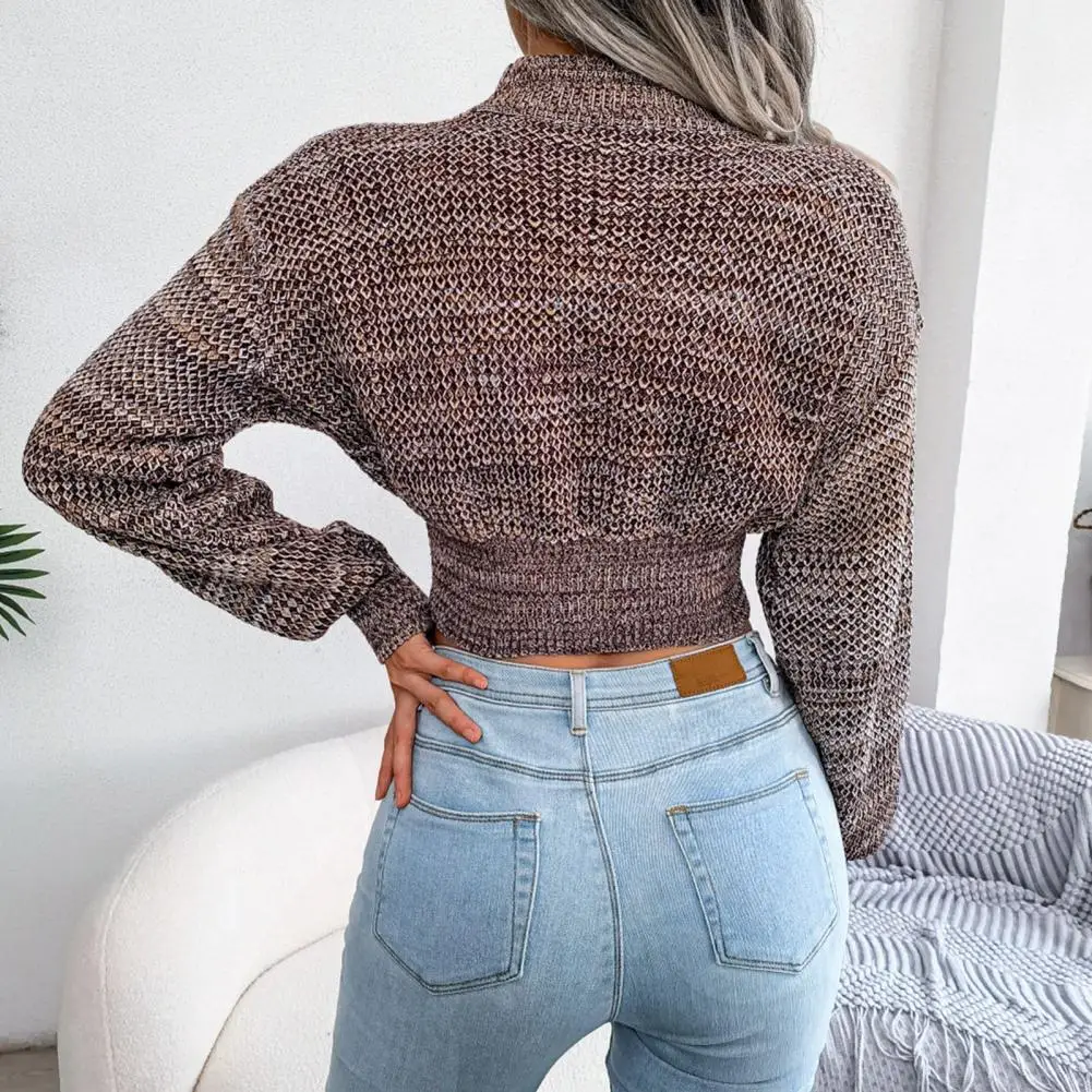 

Classic Breathable Half High Collar Autumn Winter Pullover Sweater Jumpers Streetwear Knitted Sweater Crop Sweater