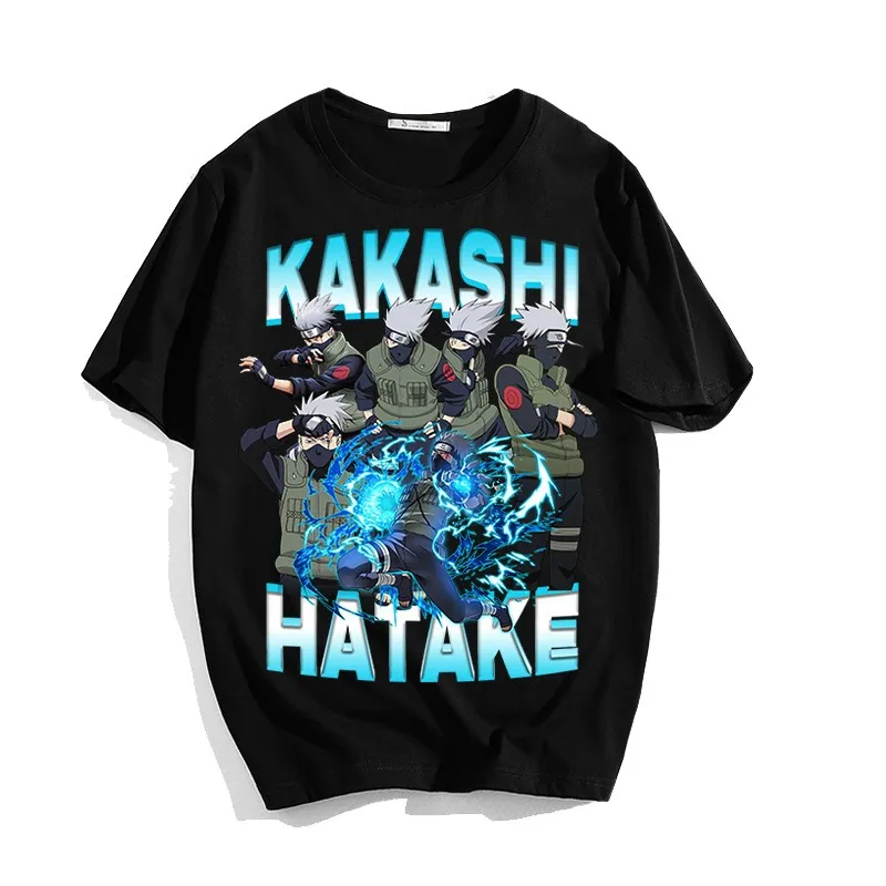 

New Summer Boys Short-sleeved Naruto Kakashi Printed Short-sleeved Comfortable Casual Boys and Girls T-shirts Kid Clothes