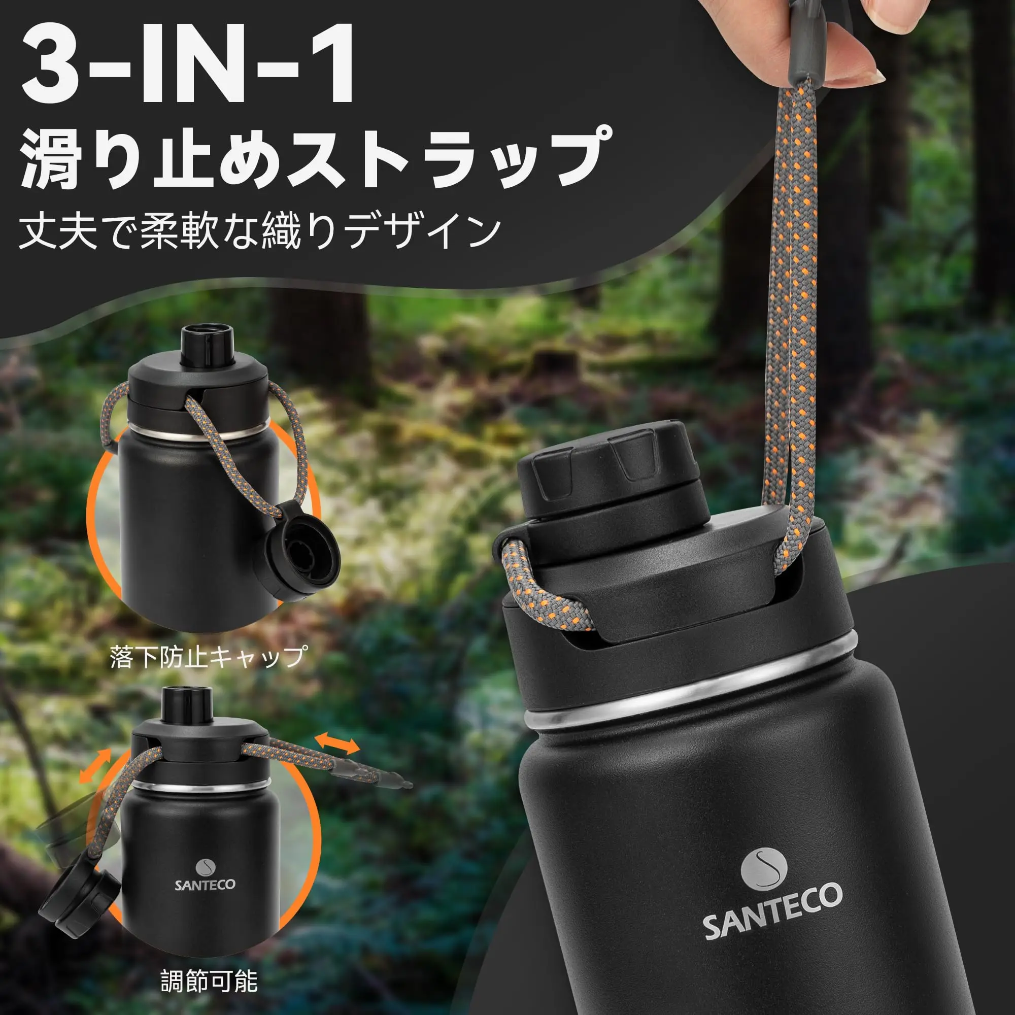 Santeco 24-унций Изолированные Бутылки Для Воды Термос Из Нержавеющей Стали С Широким