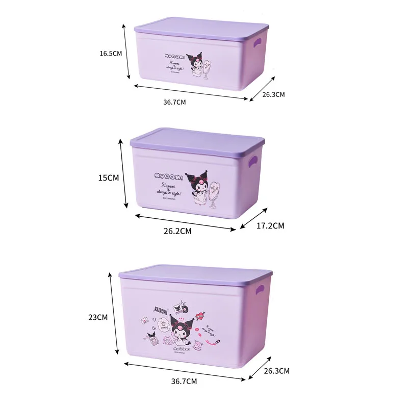 Sanrio коробка для хранения с крышкой 3 шт./Набор Kawaii Cinnamoroll Kuromi My Melody мультяшная