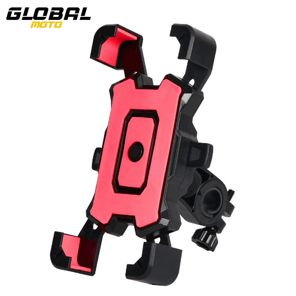 

Motorcycle Phone Holder Motorcycle Accessories For Moto Motorbike Mirror Mobile Stand Support USB Charger Charging Red Mount