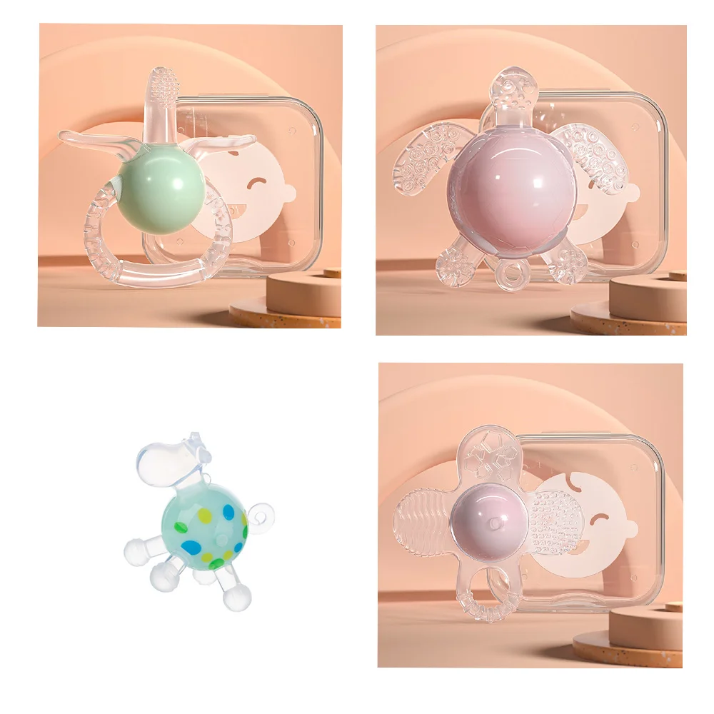 

Liquid Silicone Rattle Animal Rattle Exquisite Small Gift Baby Brushing Teeth Mother Gift Free BPA Food Grade Baby Toys