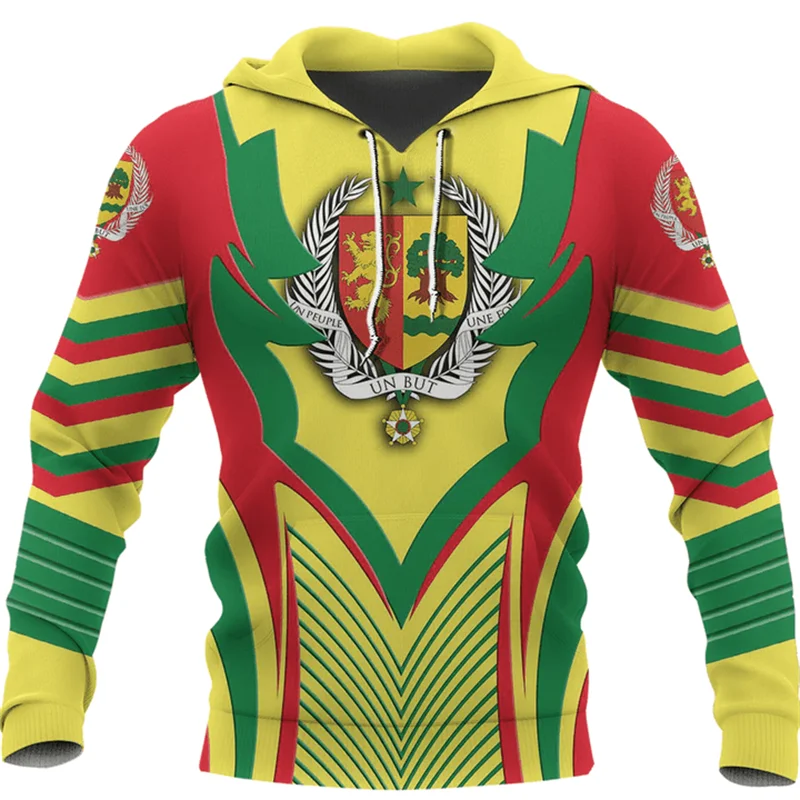 Толстовки с капюшоном национальным гербом Сенегала толстовки 3d принтом мужские