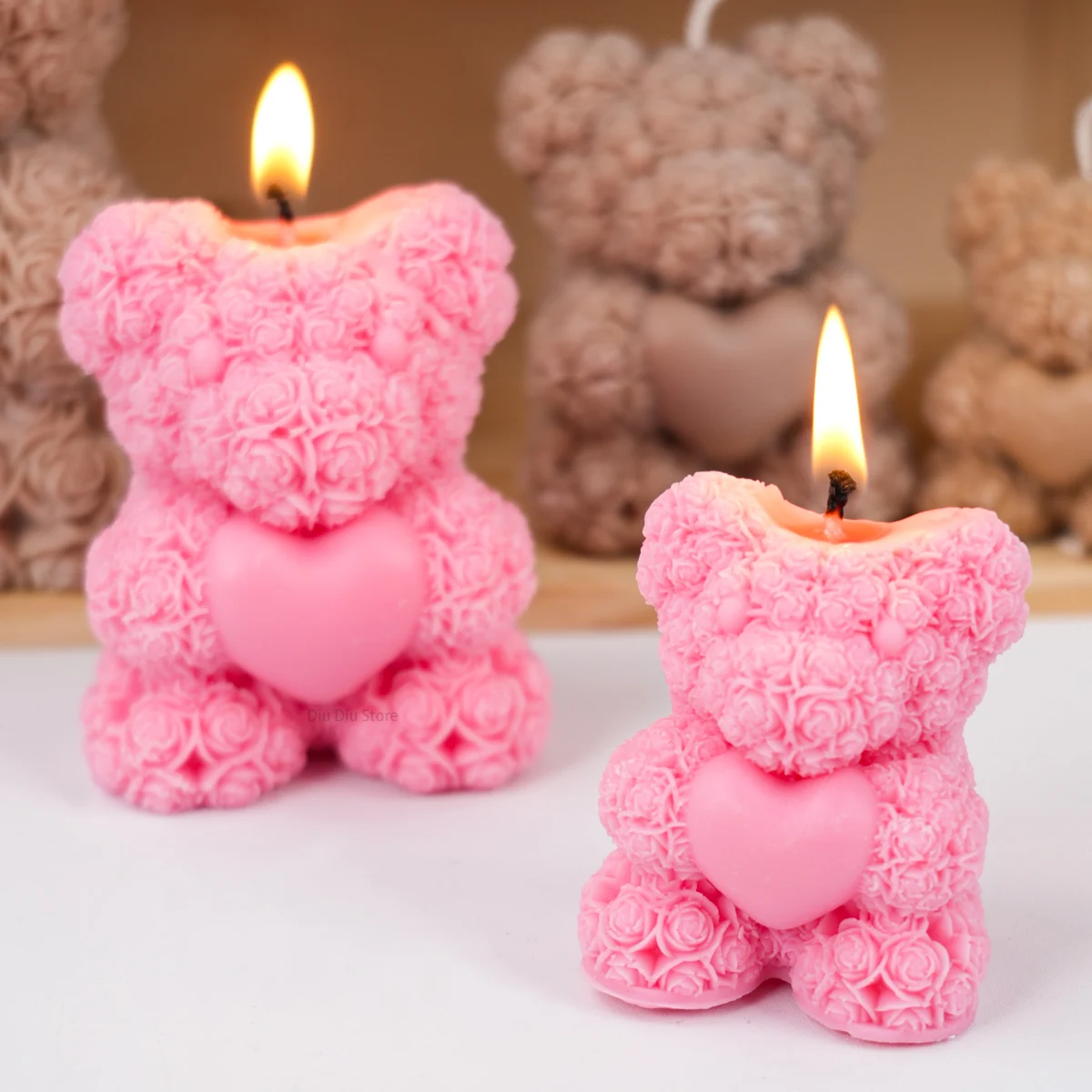 Силиконовая форма для свечей в виде медведя