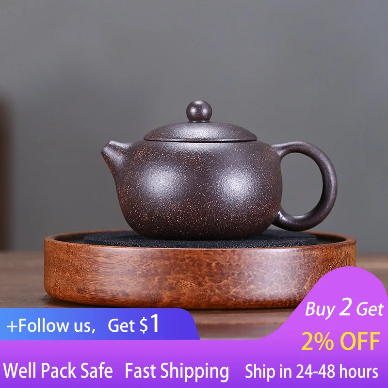 

175cc Purple sand teapot Yixing original mine kungfu tea set black gold sand teapot