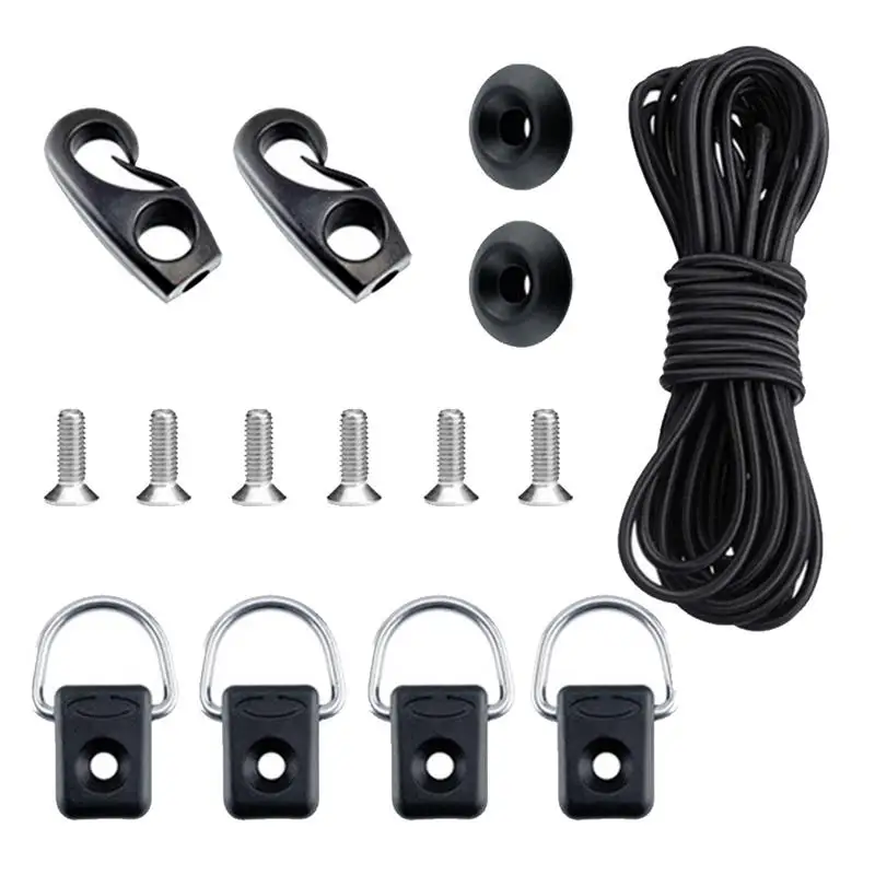 

D Rings Rope Buckle Kayak Accessories Sturdy Loop Buckles And Elastic Cord Boat Canoe Kayak Accessories