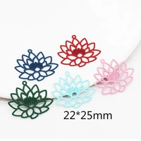 10pcslot 2225mm spray lacquer flower filigree stamping charms pendant diy jelwery earring bracelet accessories findings