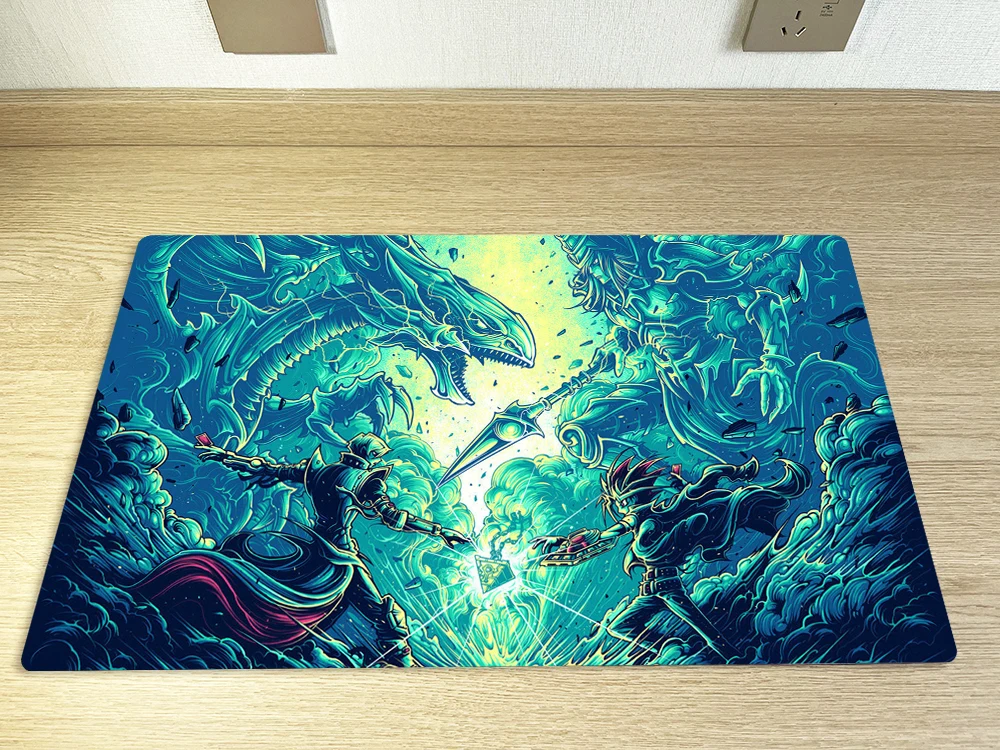 

YuGiOh Playmat Dark Magician TCG CCG Mat Trading Card Game Mat Table Desk Mat Gaming Play Mat Rubber Mouse Pad Free Bag