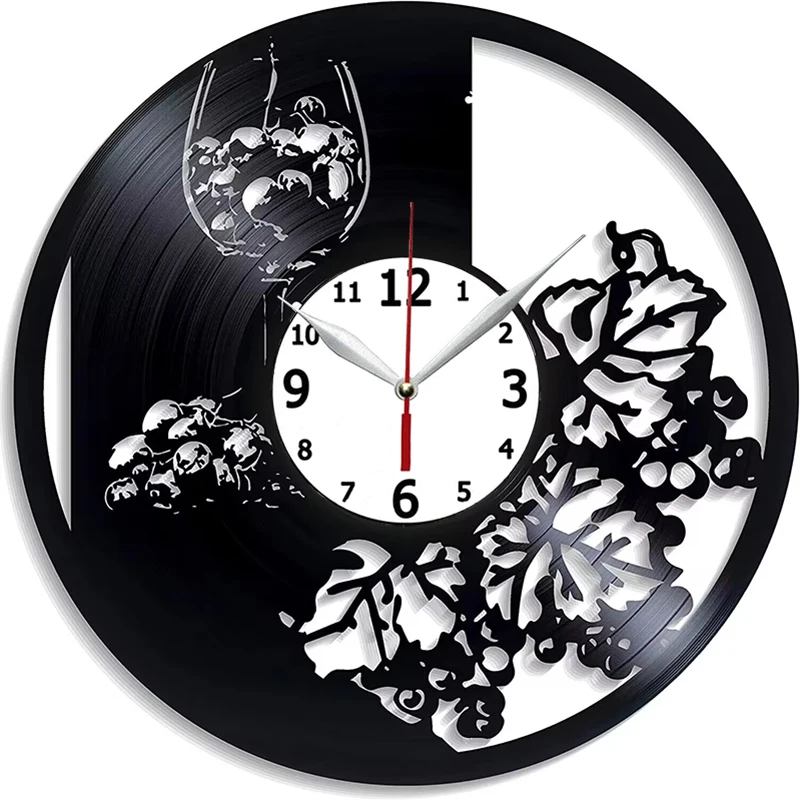 

Винный подарок для мужчин и женщин, новогодний подарок, винтажные настенные часы с виниловой пластиной в стиле ретро