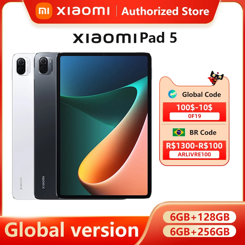  Планшет Xiaomi Pad 5, Snapdragon 860, 120 Гц, 11 дюймов, WQHD +, 2,5 K, ЖК-дисплей, 6 ГБ, 128 ГБ/256 ГБ, 8720 мАч 