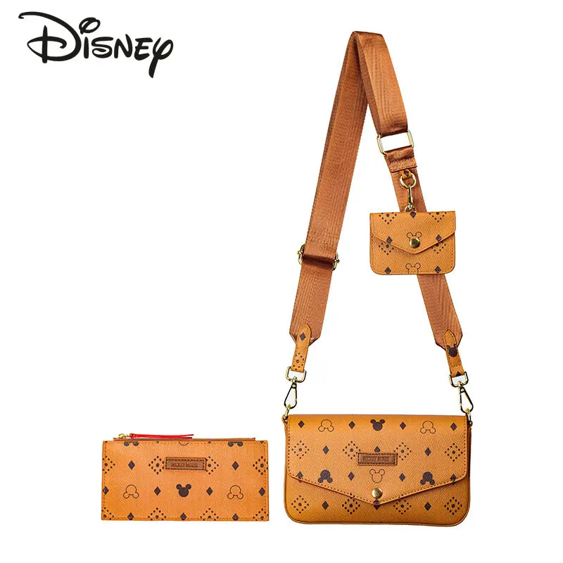 Disney Mickey Original New Three In One Women's Bag Fashion High Quality Women's Crossbody Bag High Sense Women's Mobile Bag