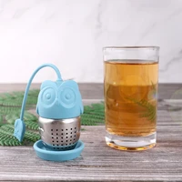 portable tea infuser strainers umbrella owl tea filter silicone stainless steel herbal spice char strainers teaware kitchen tool