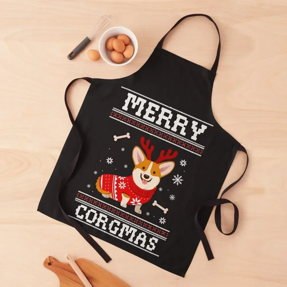 Фартук с уродливым свитером Merry Corgmas кухонные гаджеты парикмахерский фартук для