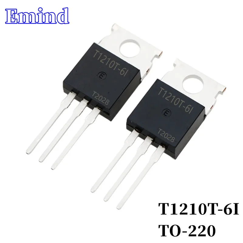 

20/50/100/200/500Pcs T1210T-6I Triac 12A/600V TO-220 DIP Thyristor Large Chip