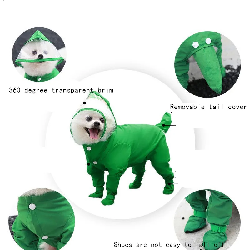 Полноразмерный водонепроницаемый плащ для собак и кошек с четырьмя ножками