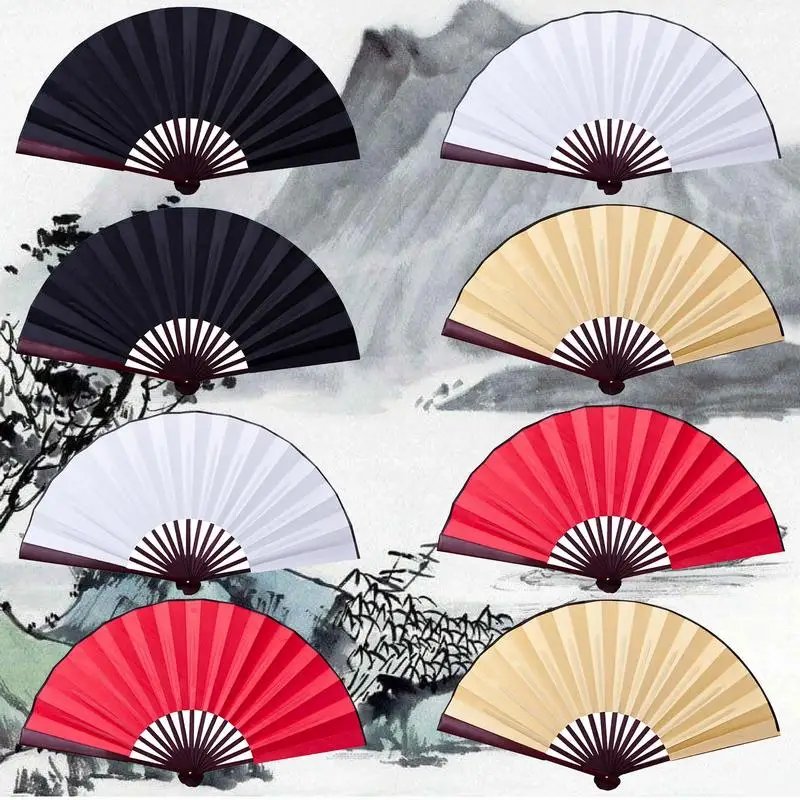 

Chinese Vintage Style Folding Fan Silk Handheld Fan Foldable Bamboo Framed Folding Fans andheld Fan For DIY Writing And Painting