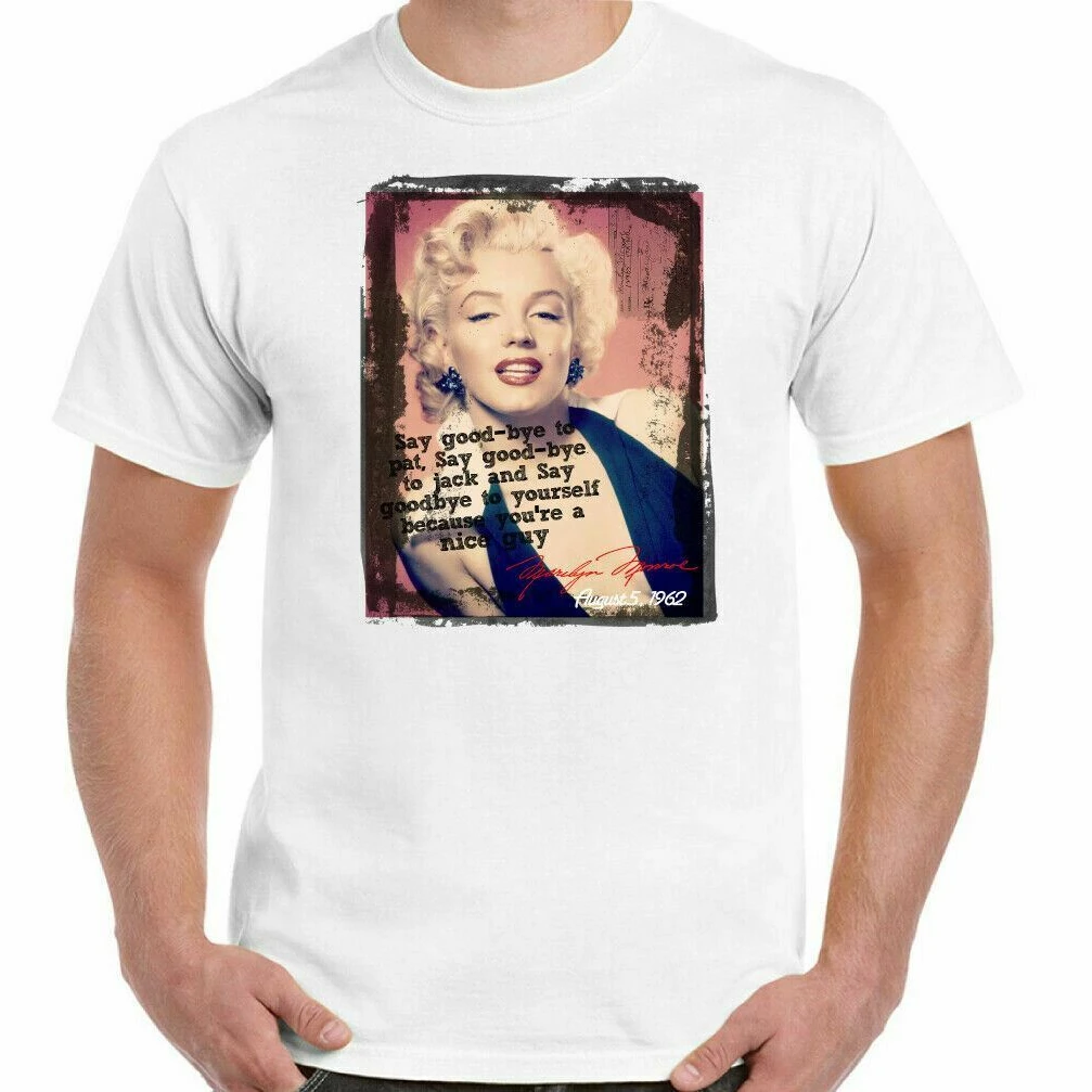 

Marilyn Monroe T-Shirt. 60's 70's Fashion Premium Cotton Short Sleeve O-Neck Mens T Shirt New S-3XL