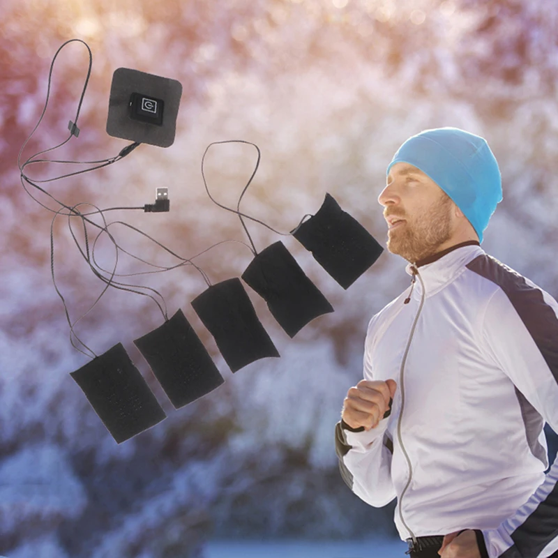 1 шт. набор из 5 листов USB В нагревательный лист трехсторонний термоконтроль жилет