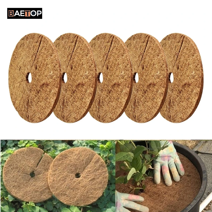 30/40/45/60cm Natural Coco Coir Fiber Tree Mulch Ring Protector Organic Mat for Indoor Outdoor Disc Plant Cover Flower Pot