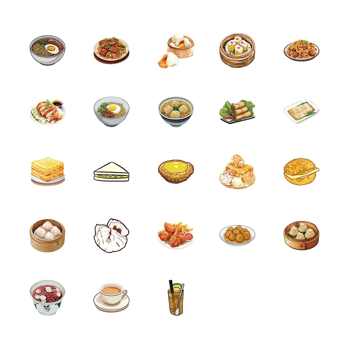 

Набор стикеров для коллажей "Hong Kong Breakfast", 46 шт.