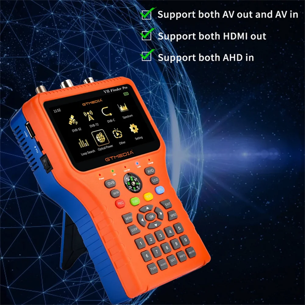 Для V8 Hd Pro Dvb-s2 T2 C Ahd Atsc Star Finder 4 3 дюймов ЖК-экран высокого разрешения TFT анализатор
